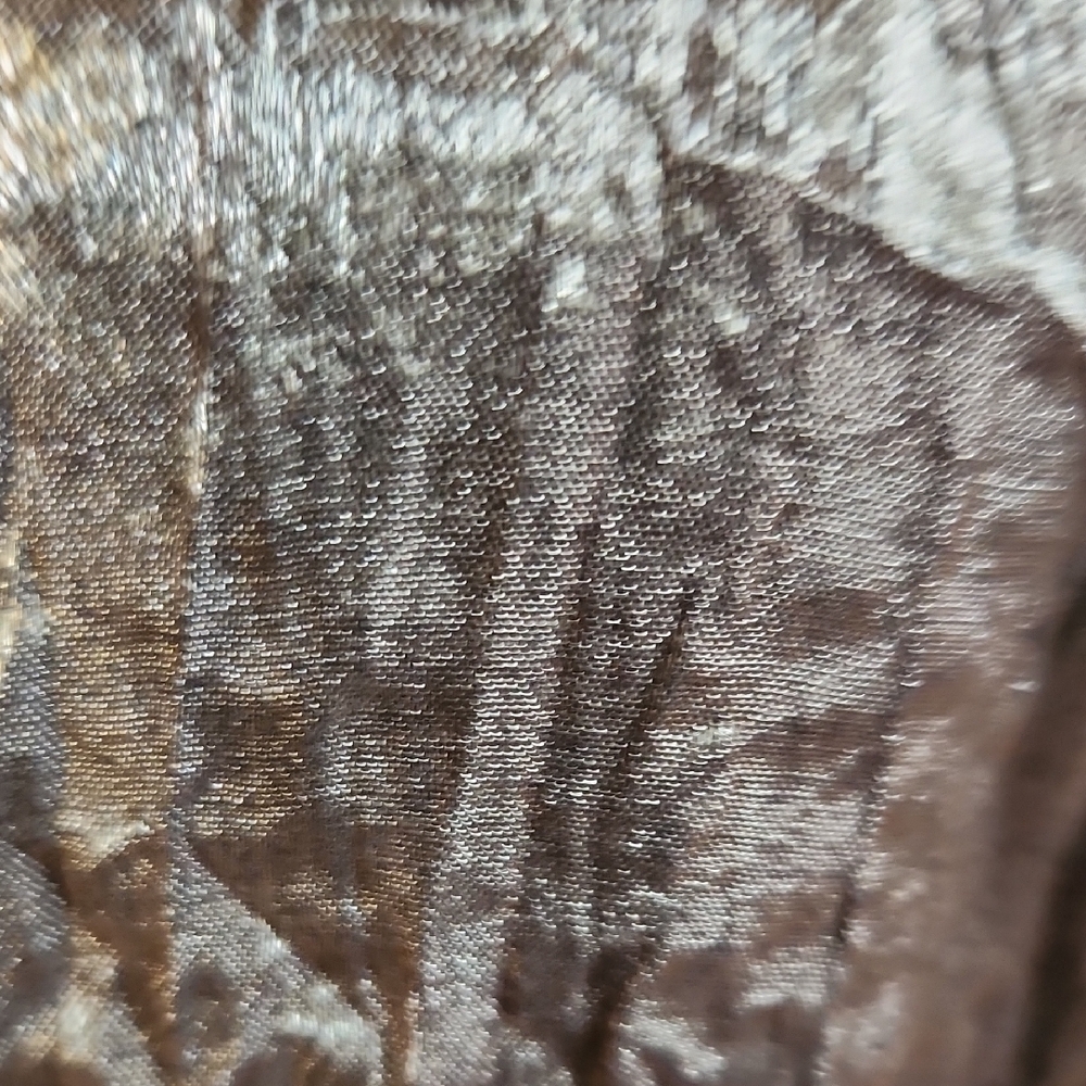 Metallic Crushed Satin Button-Up Blouse - Charcoal Gray L - Picture 4 of 11